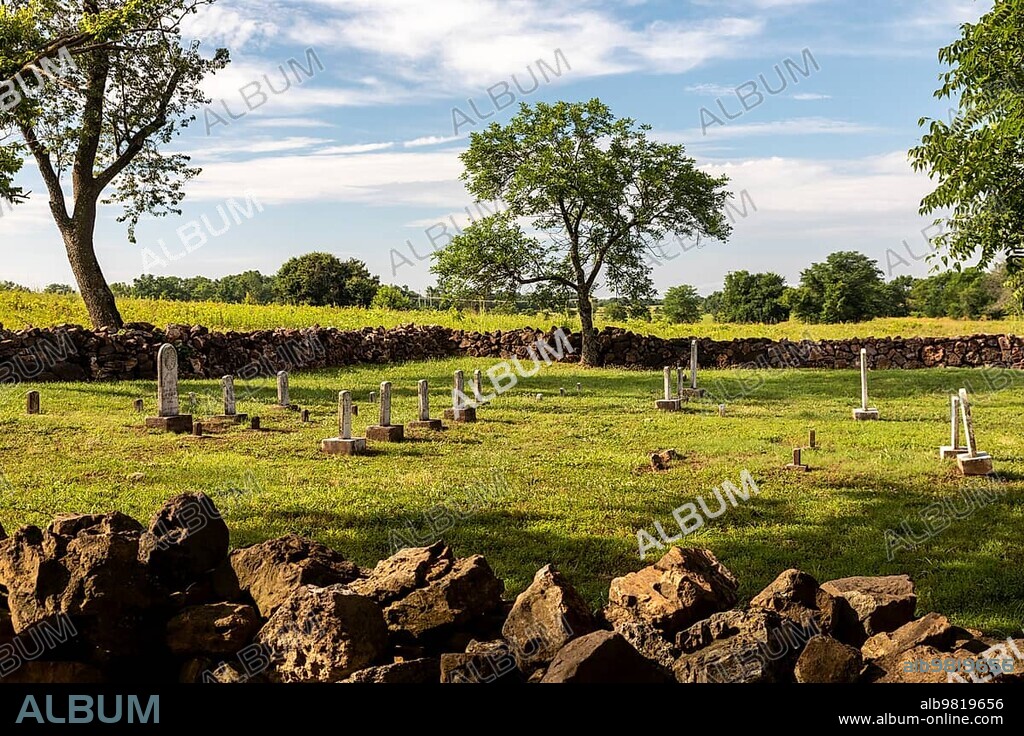 Diamond; Missouri; The Carver cemetery at George Washington Carver National Monument. The graves of Moses and Susan Carver are here; on the farm where Carver was born as a slave in about 1864. This was the first National Monument to honor an African-American.