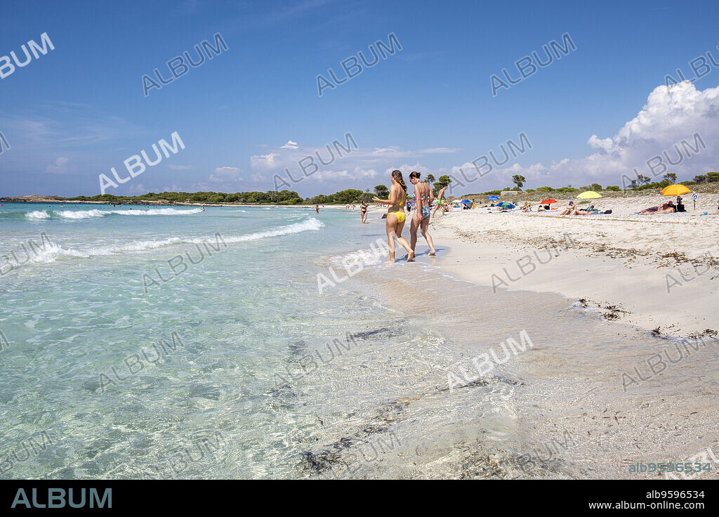 Es Caragol beach, Ses Salines, Mallorca, Balearic Islands, Spain.