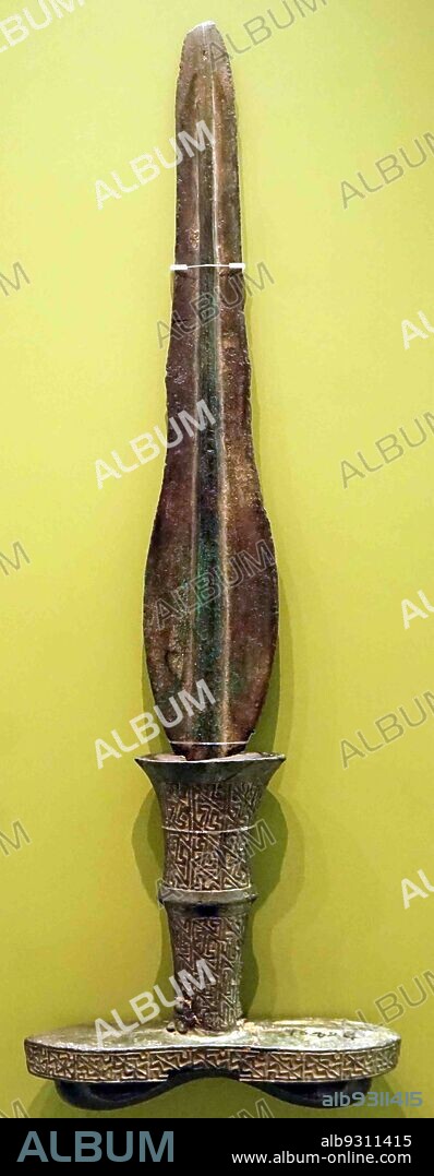 Bronze Age, Gojoseon, Korea: Liaoning type bronze dagger. Liaoning is a north-eastern Chinese province bordering North Korea and the Yellow Sea. Korean daggers were made in a form of the musical instrument 'pipa' in the bronze age, influenced by Liaoning which was still in Korean territory.