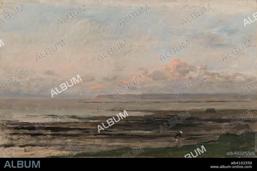 CHARLES-FRANCOIS DAUBIGNY. Beach at Ebb Tide. A Beach at Ebb Tide. Dating: c. 1850 - c. 1878. Measurements: h 35 cm × w 55 cm; h 60 cm × w 80.5 cm × d 10.5 cm.