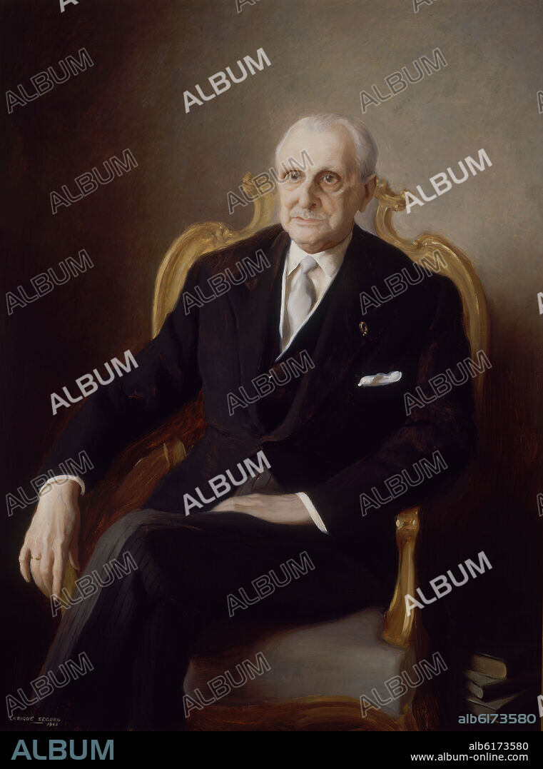 ENRIQUE SEGURA. GALERIA DE RETRATOS - ESTEBAN DE BILBAO Y EGUIA - 1966 - O/L - 125X90,5 CM.