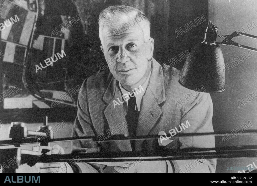 Barnes Neville Wallis (September 26, 1887 - October 30, 1979), was an English engineer and inventor. He is best known for inventing the bouncing bomb used by the Royal Air Force in Operation Chastise to attack the dams of the Ruhr Valley during WWII. A bouncing bomb is a bomb designed to bounce to a target across water in a calculated manner to avoid obstacles such as torpedo nets, and to allow both the bomb's speed on arrival at the target and the timing of its detonation to be pre-determined, in a similar fashion to a regular naval depth charge. Among his other inventions were the geodetic airframe and the earthquake bomb. He became a Fellow of the Royal Society in 1945 and was knighted in 1968. He died in 1979 at the age of 96. Undated, no photographer credited.