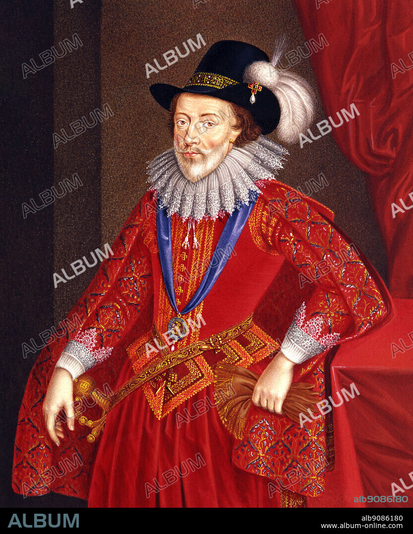 William Stanley, 6th Earl of Derby (1561 - 29 September 1642), 19C. Watercolour by G. P. Harding after the original oil.. By permission of the Earl of Derby, Knowsley, Lancs.. ©2006 TopFoto.