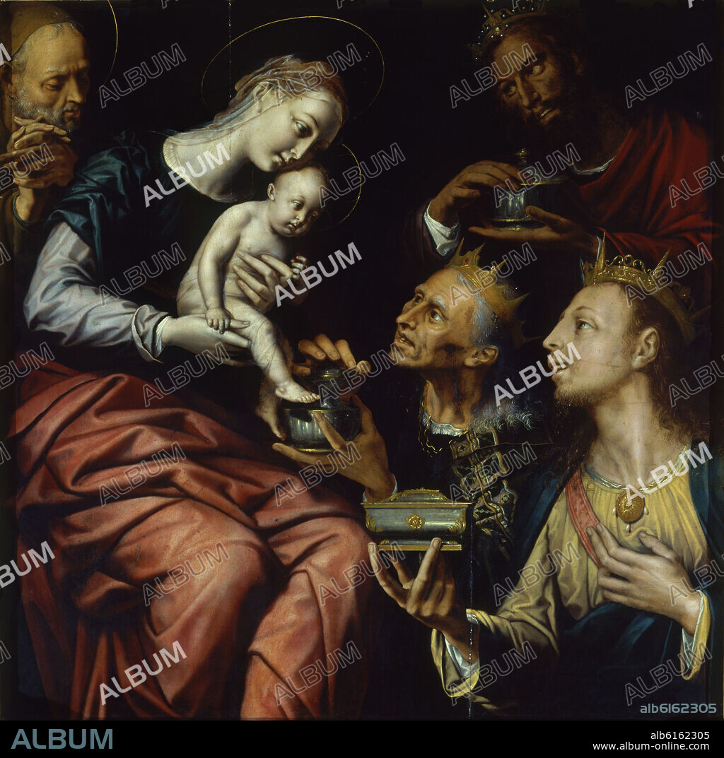 PEDRO CAMPAÑA (1503-1580) PEETER KEMPENEER. LA ADORACION DE LOS REYES - SIGLO XVI.