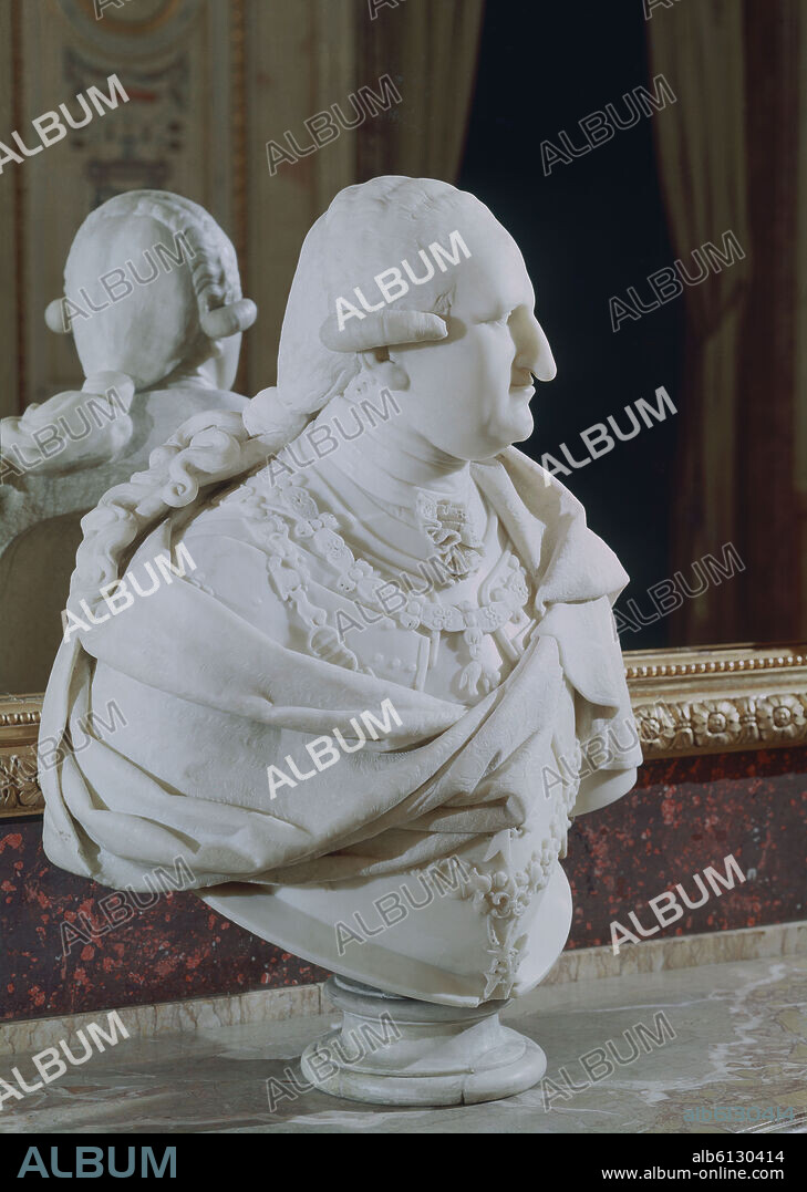RAMON BARBA (1767-1831) ESCULTOR. BUSTO EN MARMOL DE CARLOS IV - NEOCLASICISMO ESPAÑOL - FOTO AÑOS 60.