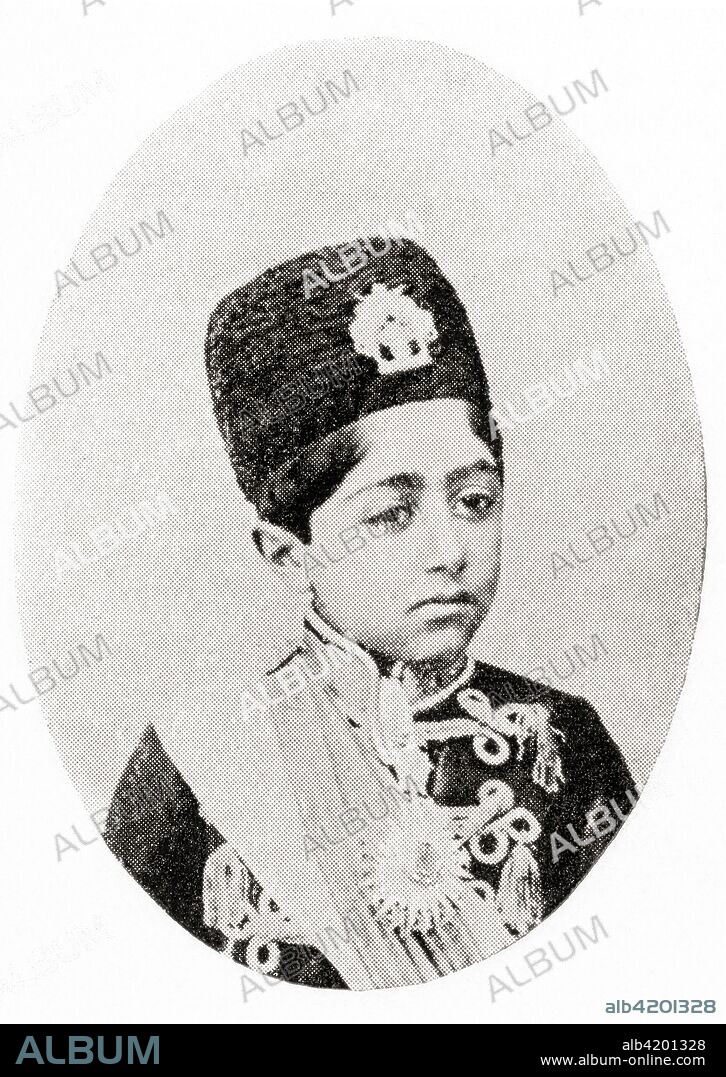 Ahmad Sh?h Q?j?r, 1898 - 1930.  Shah of Persia (Iran).  From Hutchinson's History of the Nations, published 1915.