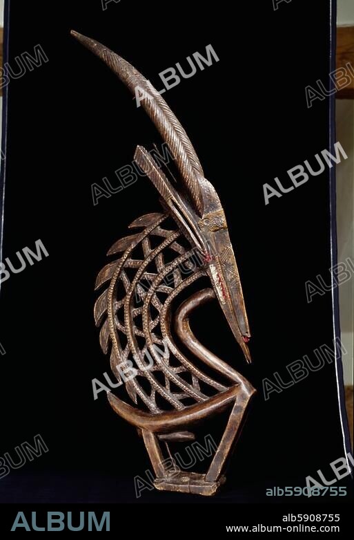 West African, Bamana (Bambara), Mali. Mask: "tyiwara". (Male antilope). Wood, height 97 cm. Ecublens (Switzerland), Andre Held collection.
