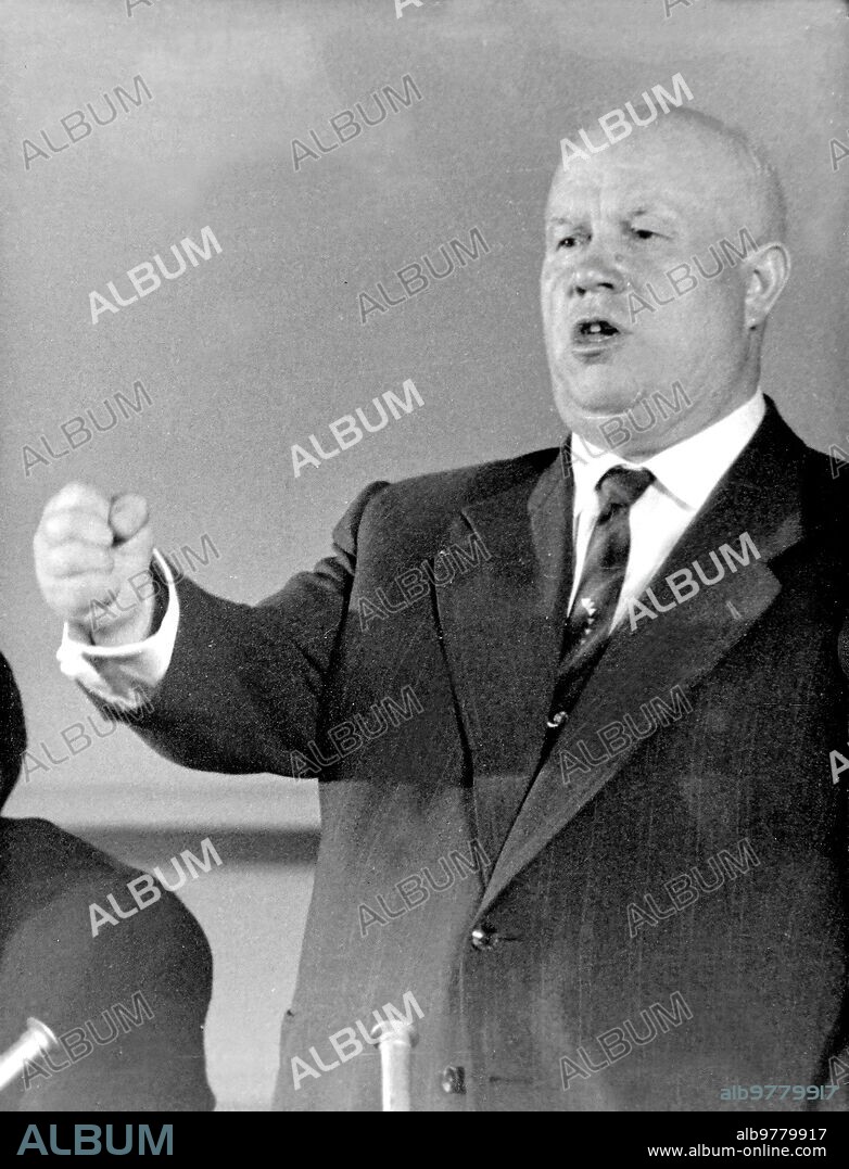 1960. Russian politician Nikita Khrushchev.