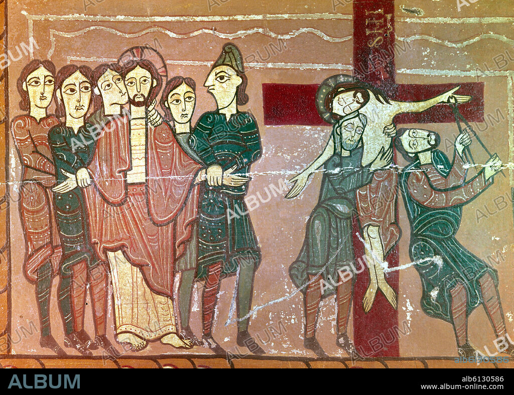 FRONTAL DE SAGARS-DET JESUS EN LA CRUZ-S XIII-ARTE ROMANICO.