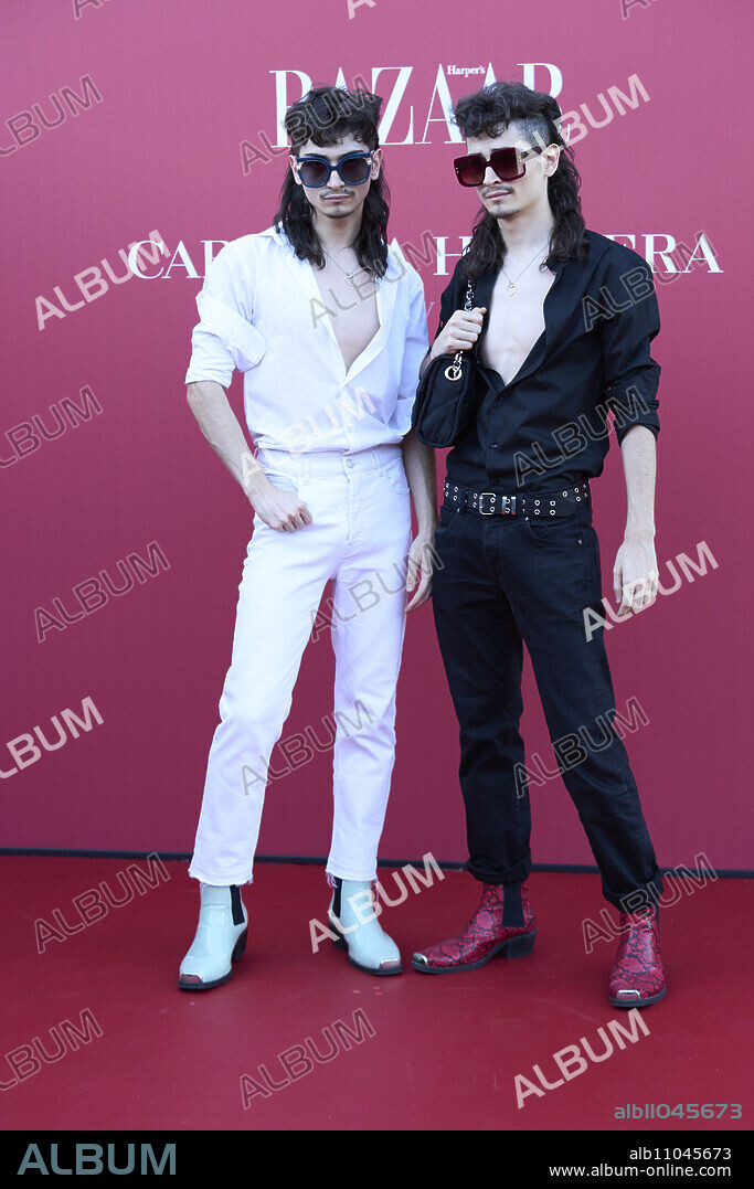 Adan, Lois Peiteado attends 'Fun in the Sun' Party and presentation new Carolina Herrera Eyewear collection on June 9, 2022 in Aravaca, Spain.