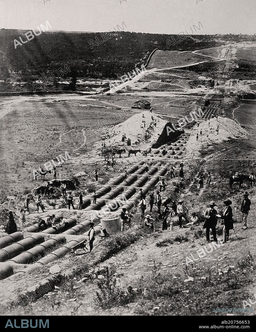 CHARLES CLIFFORD (1819-1863). CONSTRUCCION DEL CANAL DE ISABEL II - 1855 - SIFON DE BODONAL.