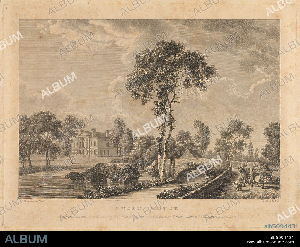 Lucan-House, Thomas Milton, 17431827, British, after John James Barralet, 17471815, British, 1783, Etching and line engraving.