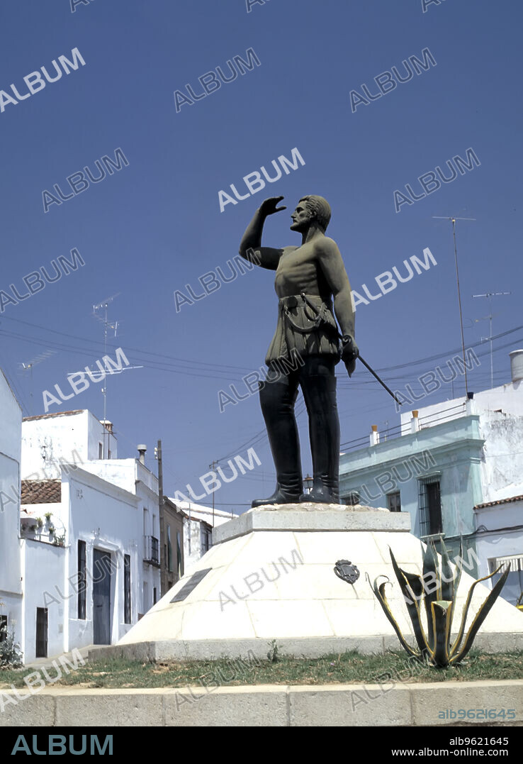 Monument in Jerez de los Caballeros hometown of Vasco Nuñez de Balboa (1475-1517), Spanish conqueror.