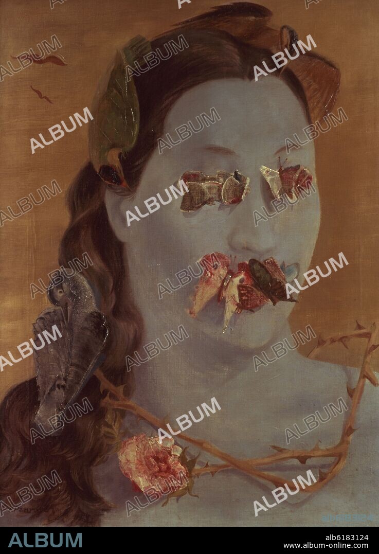 ROLAND PENROSE. Winged Domino (Portrait of Valentine - 1938 - oil on canvas.
