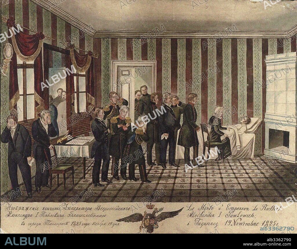 ANONYMOUS. The death of Alexander I of Russia in Taganrog on 19 November 1825.