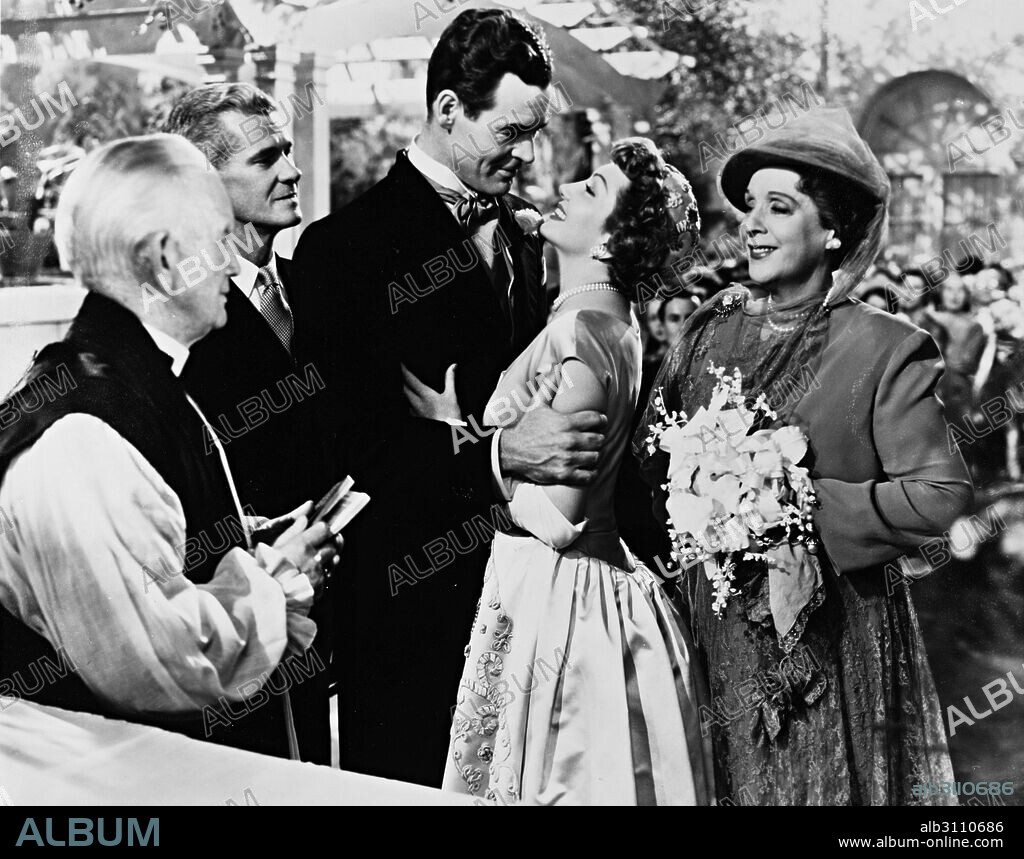 CLAUDETTE COLBERT, JANE COWL and ROBERT RYAN in THE SECRET FURY, 1950, directed by MEL FERRER. Copyright RKO.