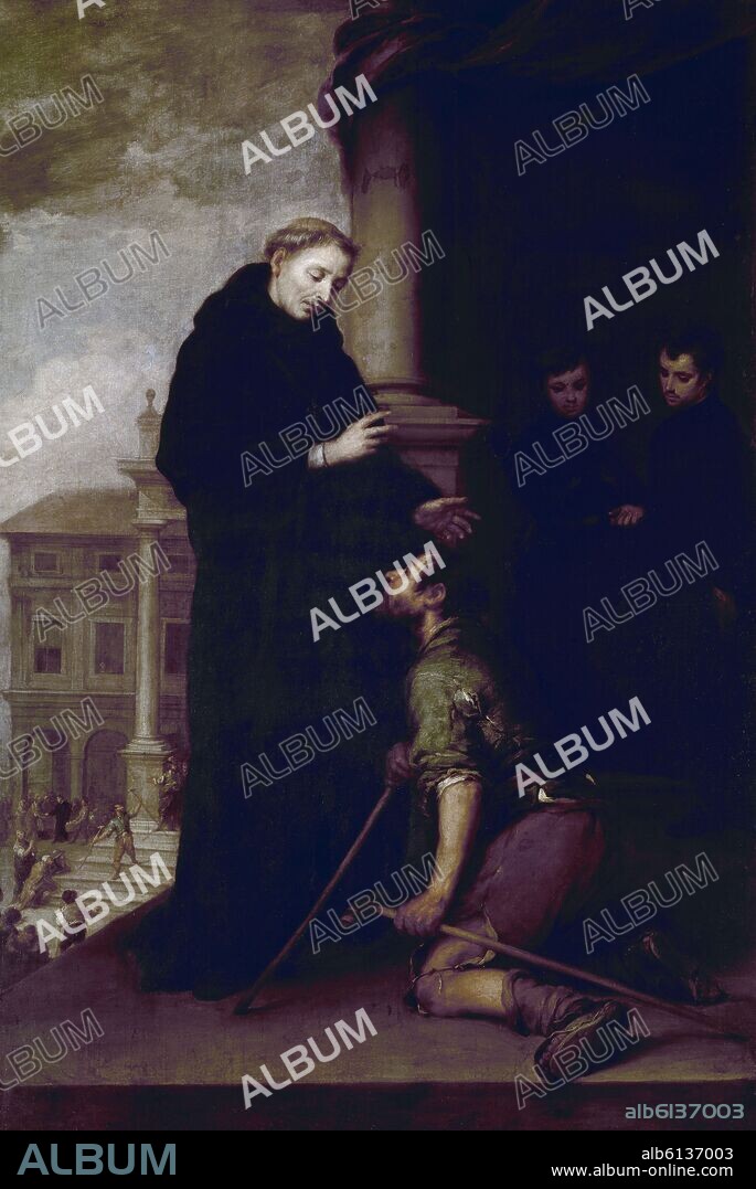 BARTOLOMÉ ESTEBAN MURILLO. SANTO TOMAS DE VILLANUEVA - SIGLO XVII - BARROCO ESPAÑOL.