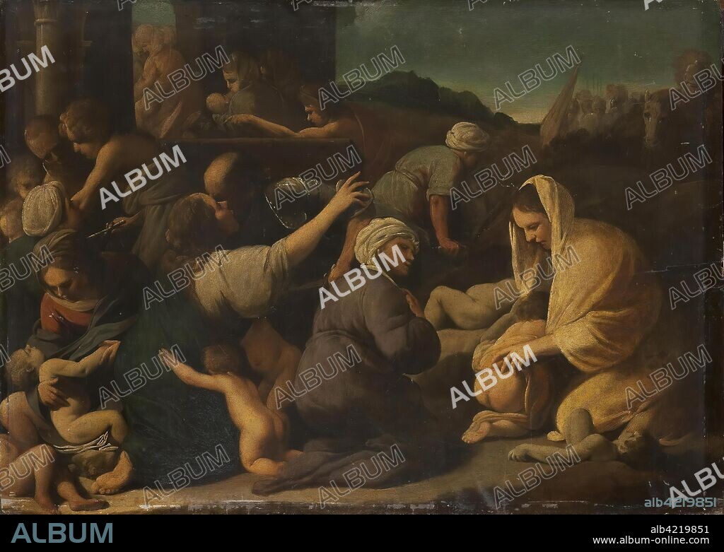 LUIGI AMIDANI. 'Massacre of the Innocents'. Italy, Middle of the 1620s. Dimensions: 45,5x64,5 cm.