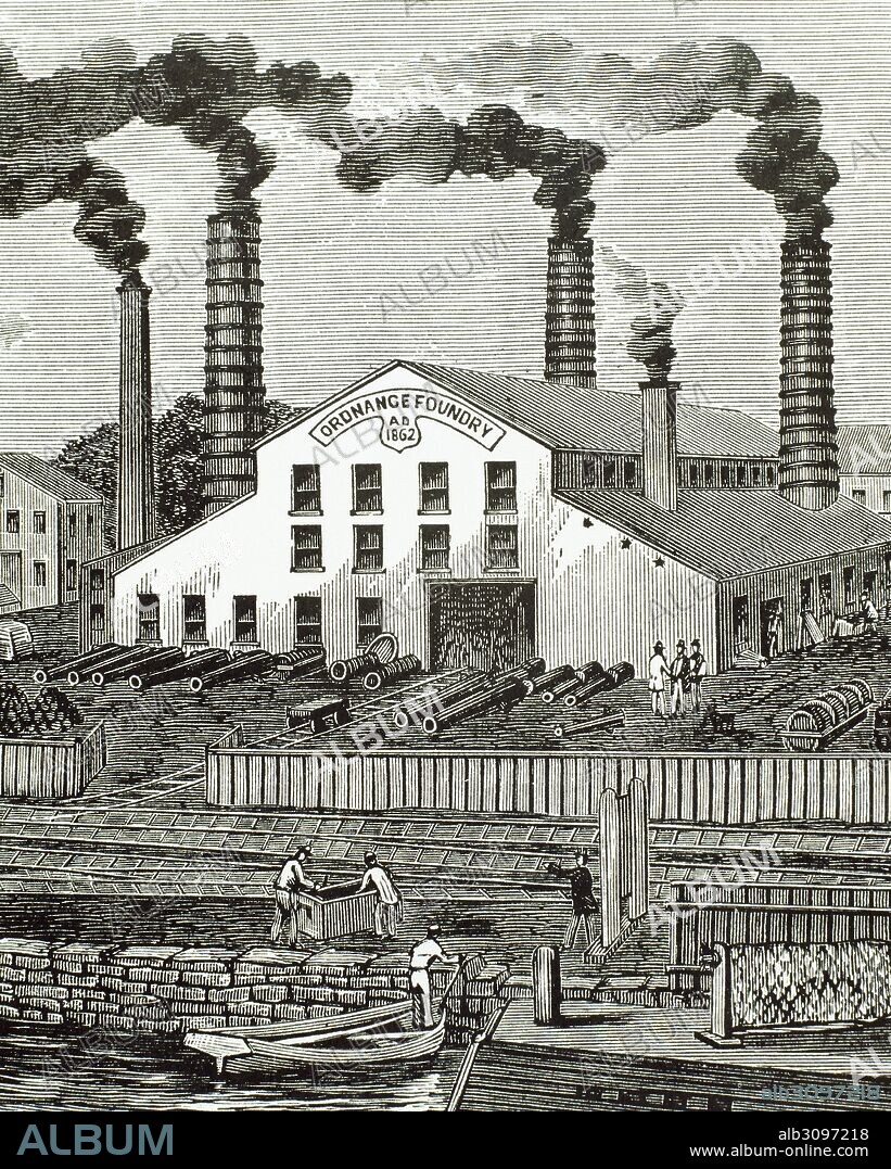 United States. 19th century. South Boston Iron Company. Engraving, 1884.