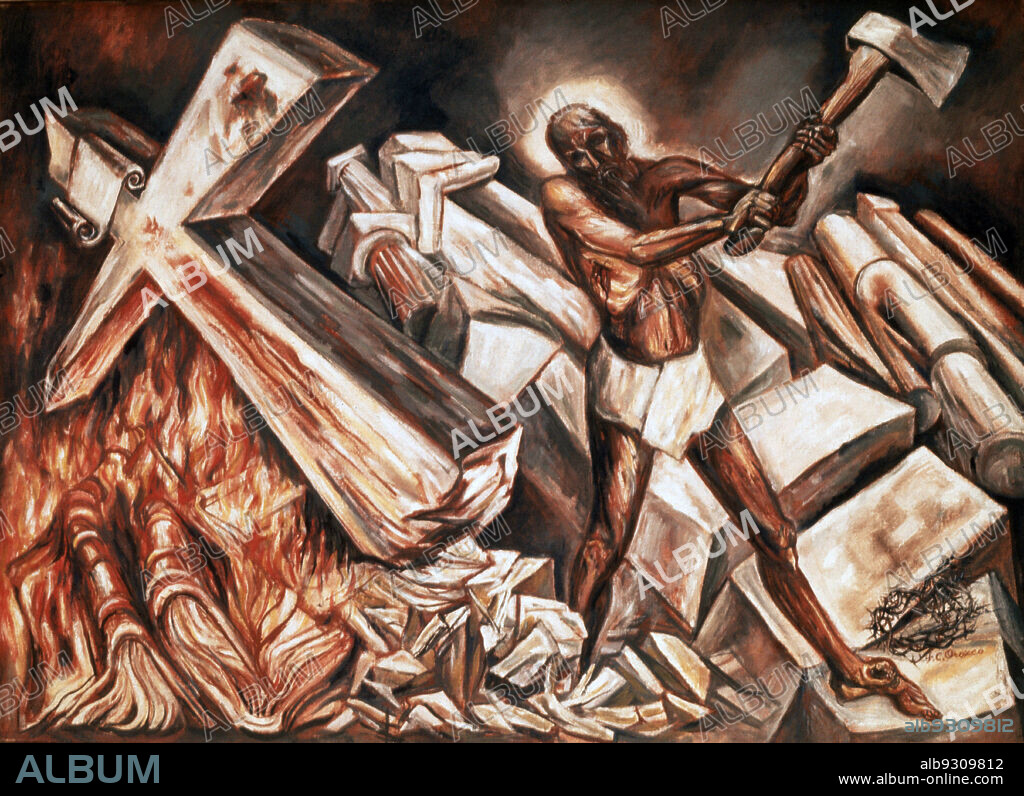 JOSE CLEMENTE OROZCO. OROZCO , JOSE CLEMENTE. PINTOR MEXICANO . 1885 - 1949. " CRISTO DESTRUYENDO SU CRUZ ". MUSEO ALVAR DE MEXICO JESUCRISTO. ATENCION: AUTOR CONTEMPORANEO SUJETO A COPYRIGHT ©. EL CLIENTE FINAL ES RESPONSABLE DE LA GESTION DE LOS DERECHOS DE AUTOR CON LAS SOCIEDADES EXISTENTES DE GESTION DE DERECHOS O DIRECTAMENTE CON LOS ORGANISMOS TITULARES DE LOS MISMOS.
