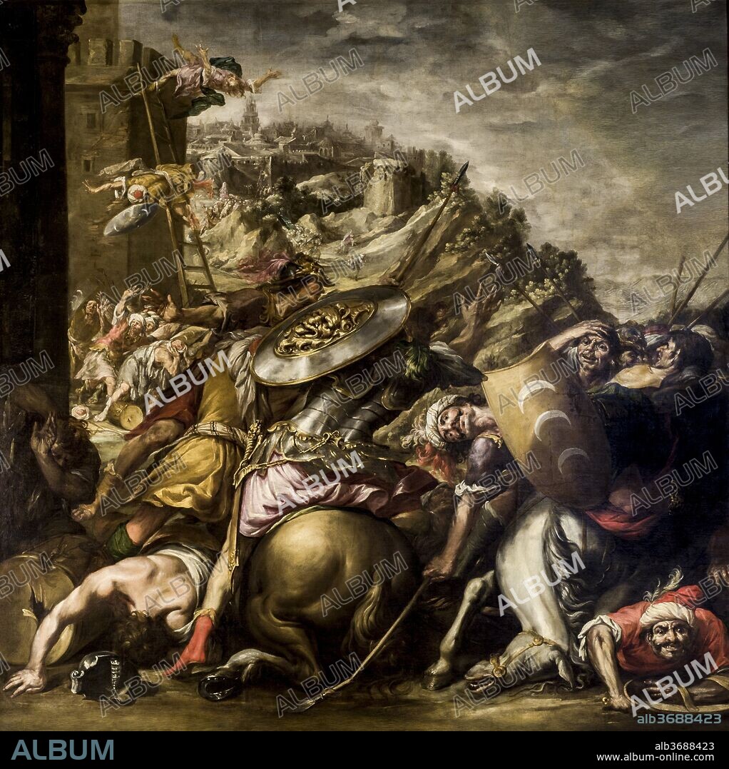 JUAN DE VALDÉS LEAL. Juan de Valdés Leal / "La derrota de los Sarracenos", 1652-1653, Óleo sobre lienzo, 1,50 x 2,25 m.