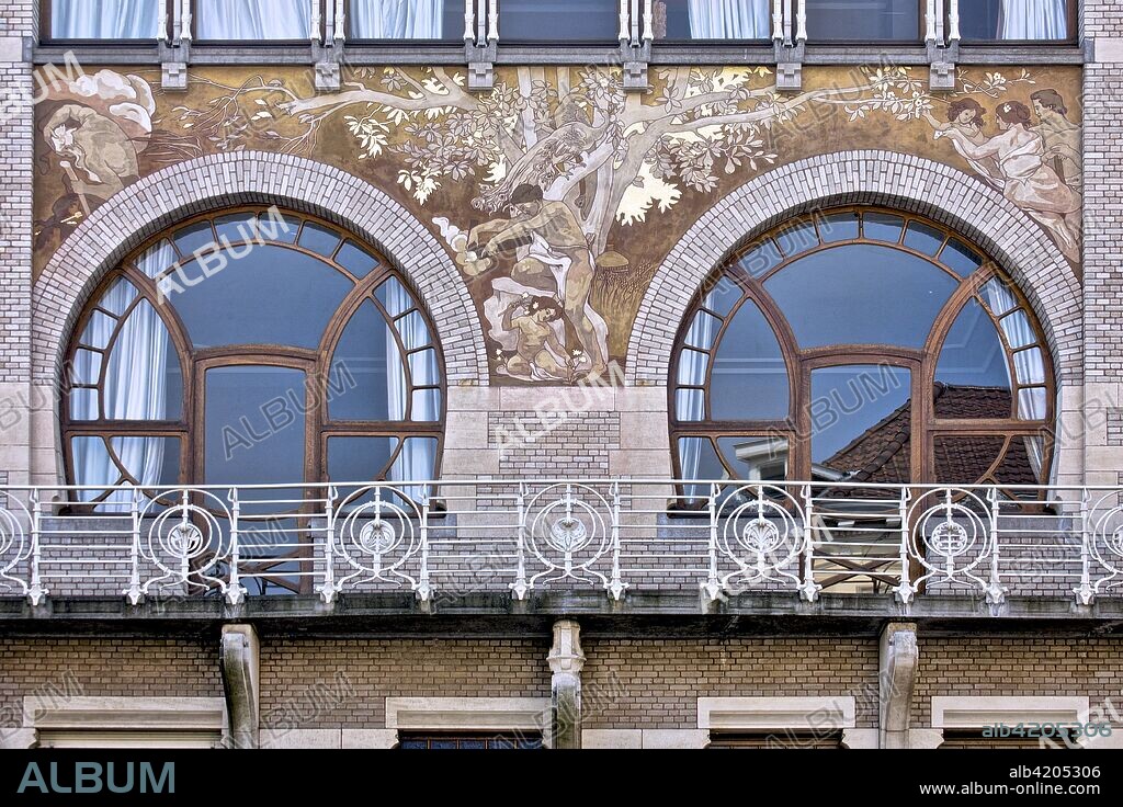 Hotel Albert Ciamberlani, 48 Rue Defacqz, Brussles, Belgium, c2014-2017. Designed by Paul Hankar in 1897 at the request of the wealthy Madame Veuve Ciamberlani for her son Albert, a Symbolist painter.