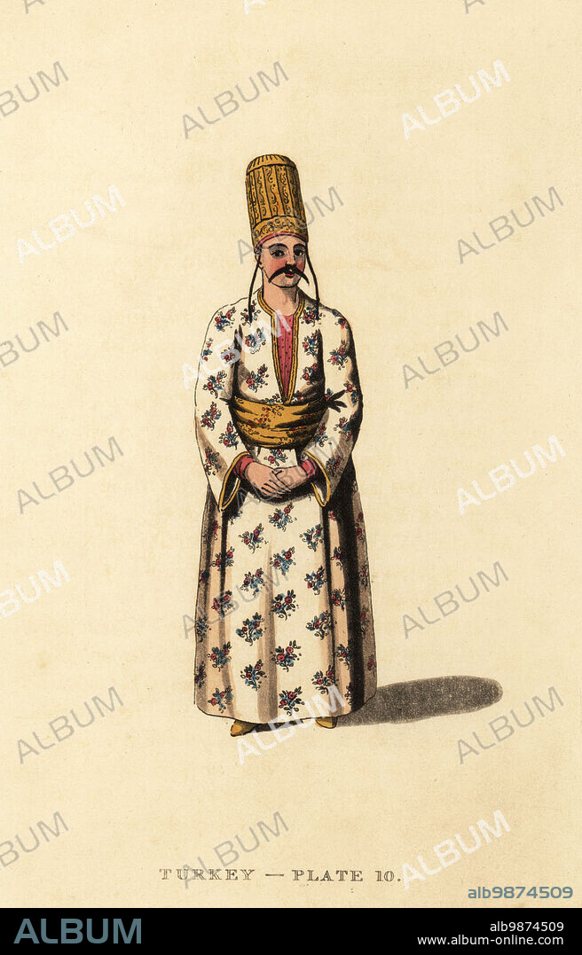 Page of the Grand Signior or Sultan. They work in the Seraglio or harem, and are schooled in Persian, Turkish and Arabic. Some, the Adjem-Oglan, are the children of Christian slaves. Handcoloured copperplate engraving after Octavian Dalvimart from William Alexanders translation of Picturesque Representations of the Dress and Manners of the Turks, Thomas MLean, London, 1814.
