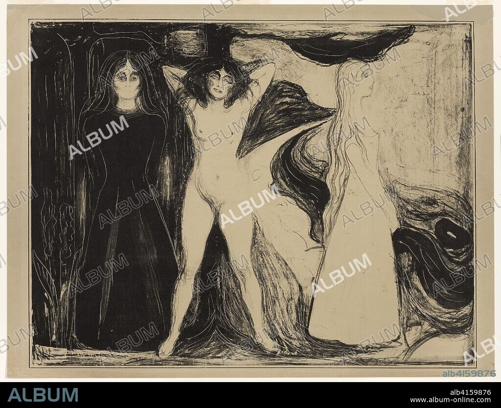 Woman (The Sphinx). Edvard Munch (Norwegian, 1863-1944); printed by Petersen and Waitz. Date: 1899. Dimensions: 461 x 593 mm (image); 494 x 645 mm (sheet). Lithograph on paper. Origin: Norway.