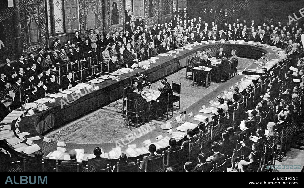 The Dutch-Indonesian Round Table Conference was held in The Hague from 23 August to 2 November 1949, between representatives of the Kingdom of the Netherlands, the Republic of Indonesia and the Federal Consultative Assembly, representing various states the Dutch had created in the Indonesian archipelago. Dr W. Drees, the Dutch prime minister, addresses the conference.