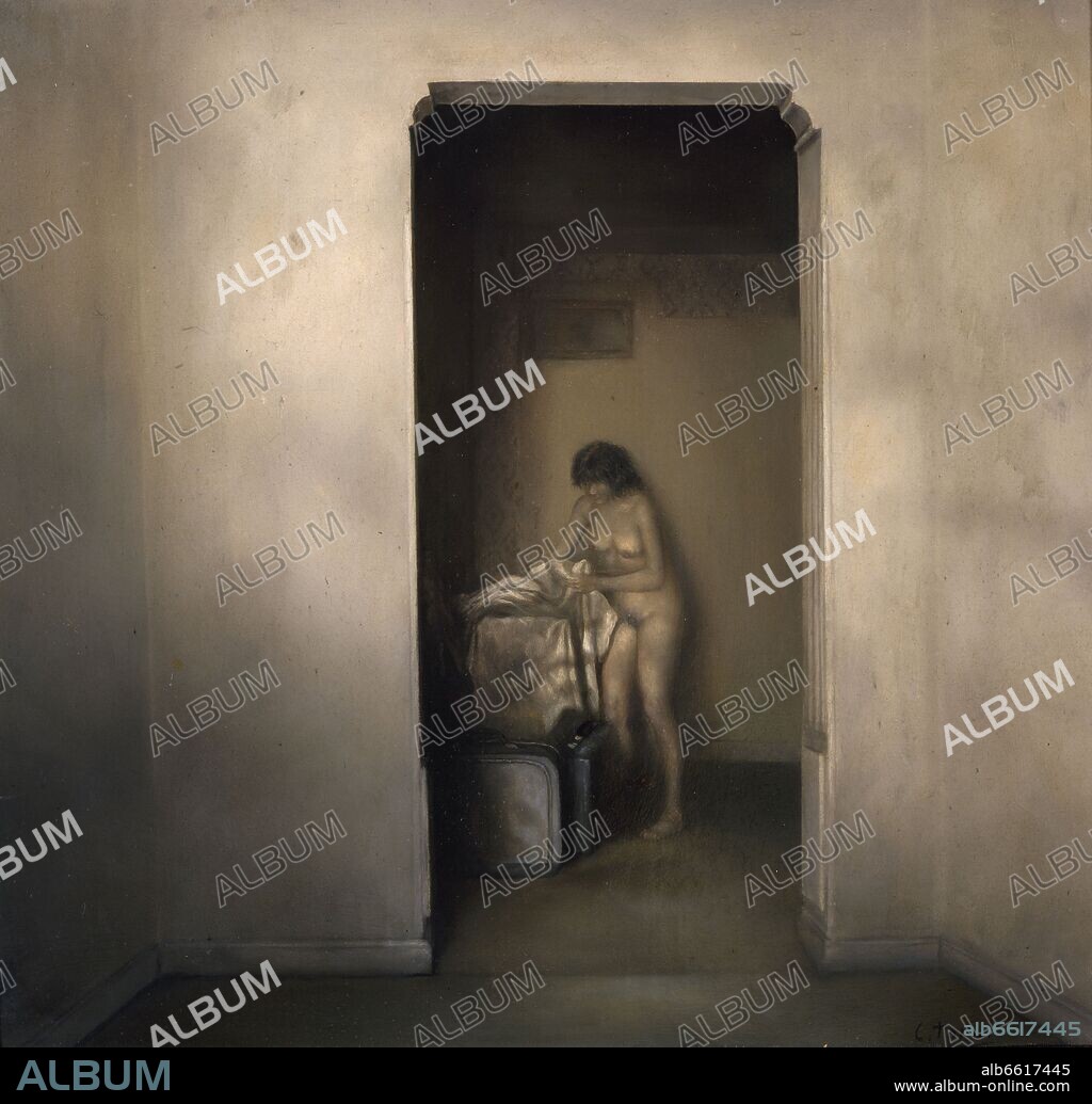 CRISTOBAL TORAL. (DESNUDO CON MALETAS) - SIGLO XX.