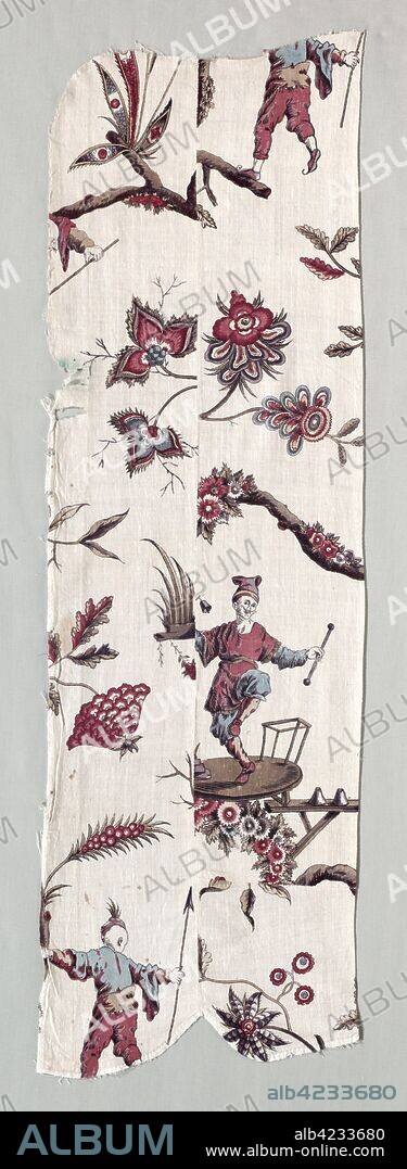 Woodblock Printed Textile Fragments, c. 1785. France, late 18th century. Woodblock print on cotton and linen mixed; overall: 98.7 x 125.1 cm (38 7/8 x 49 1/4 in.).