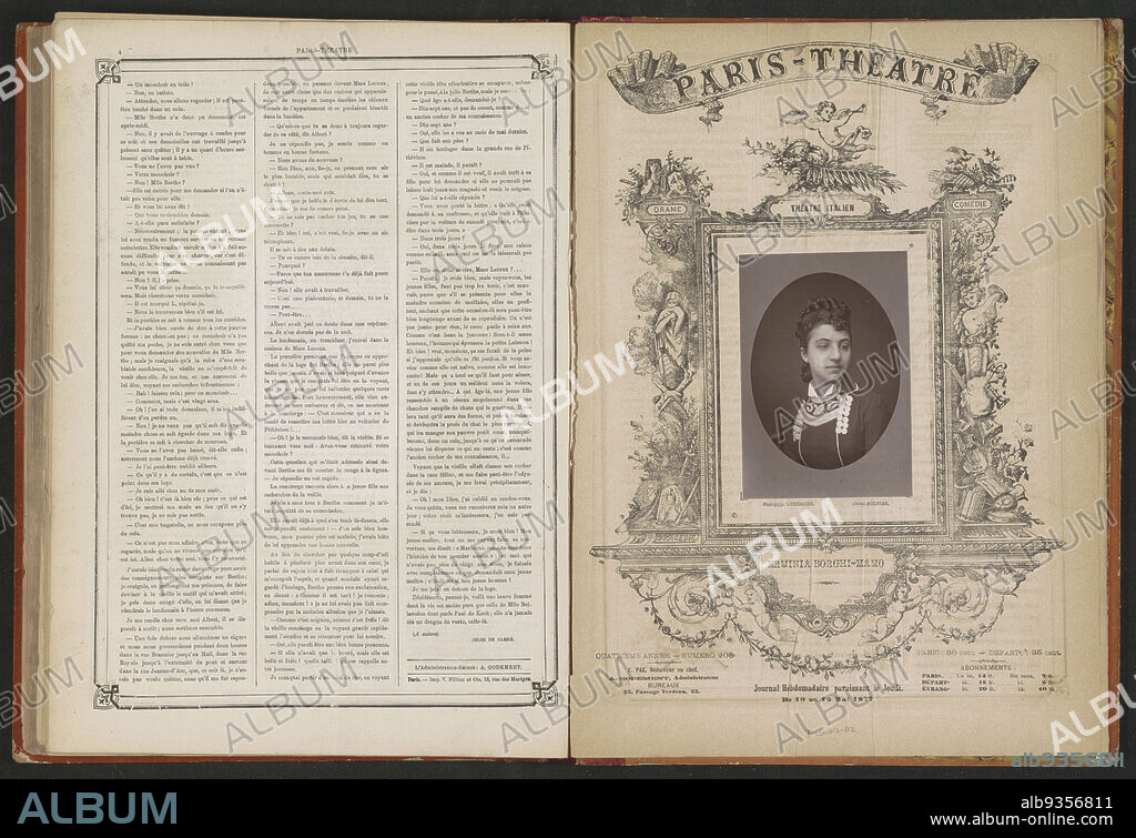 Portrait of Erminia Borghi-Mamo, Erminia Borghi-Mamo (title on object), Ferdinand Mulnier (mentioned on object), Joseph Rose Lemercier (possibly), France, Parisprint maker: France, printer: Paris, c. 1872 - before 10-May-1877, paper, height 125 mm × width 86 mm.