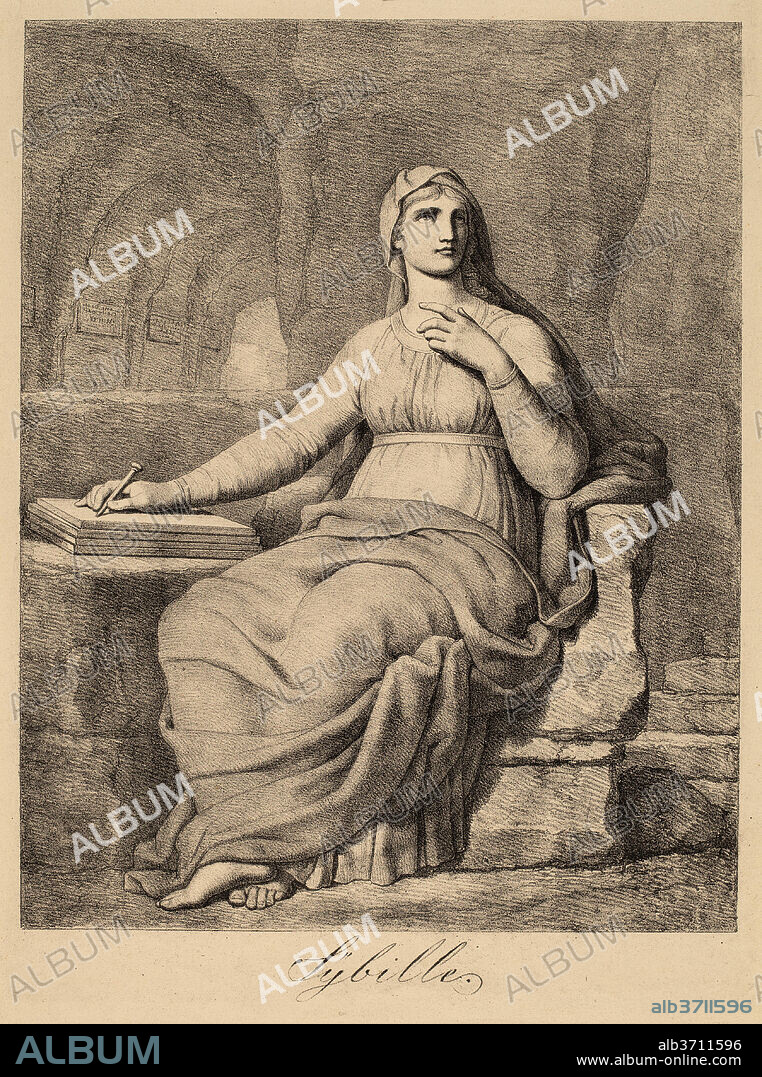 SIMON PETRUS KLOTZ. Sibylle (Sibyl). Dimensions: plate: 36 × 28.5 cm (14 3/16 × 11 1/4 in.)  sheet: 48.8 × 33 cm (19 3/16 × 13 in.). Medium: lithograph in black on wove paper.