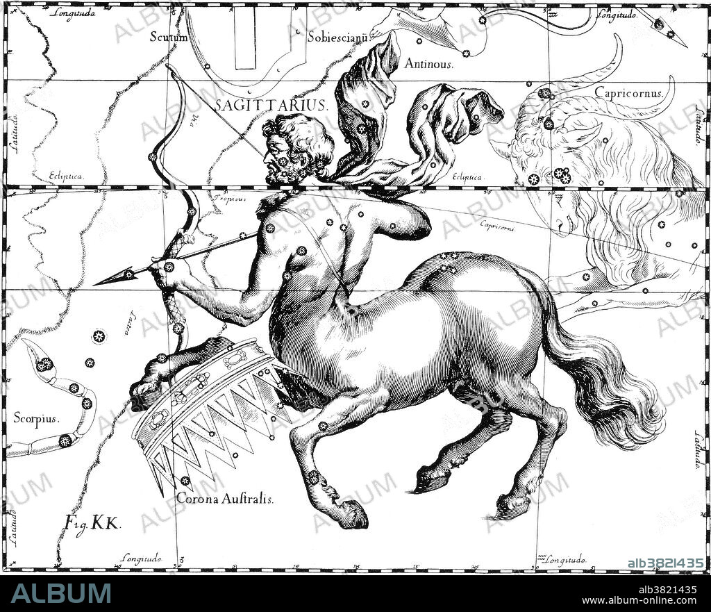 Sagittarius Constellation, Zodiac Sign, Hevelius