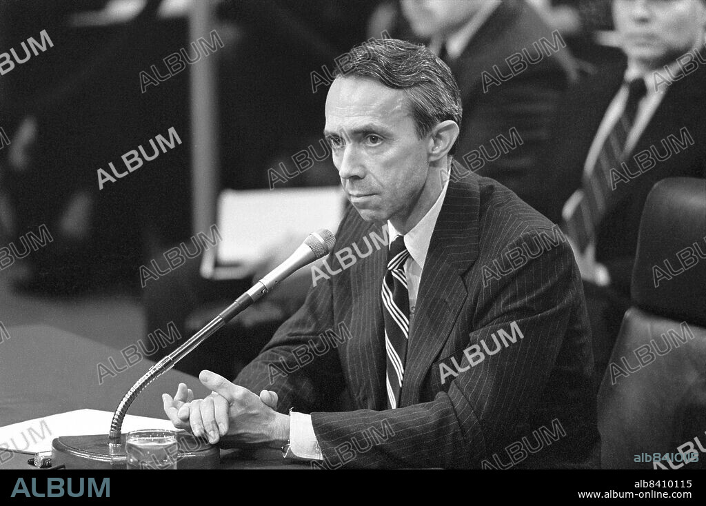 David Souter, half-length portrait, testifying during his confirmation hearings for Supreme Court Associate Justice, Washington, DC, USA, Laura Patterson, Roll Call Photograph Collection, September 17, 1990.