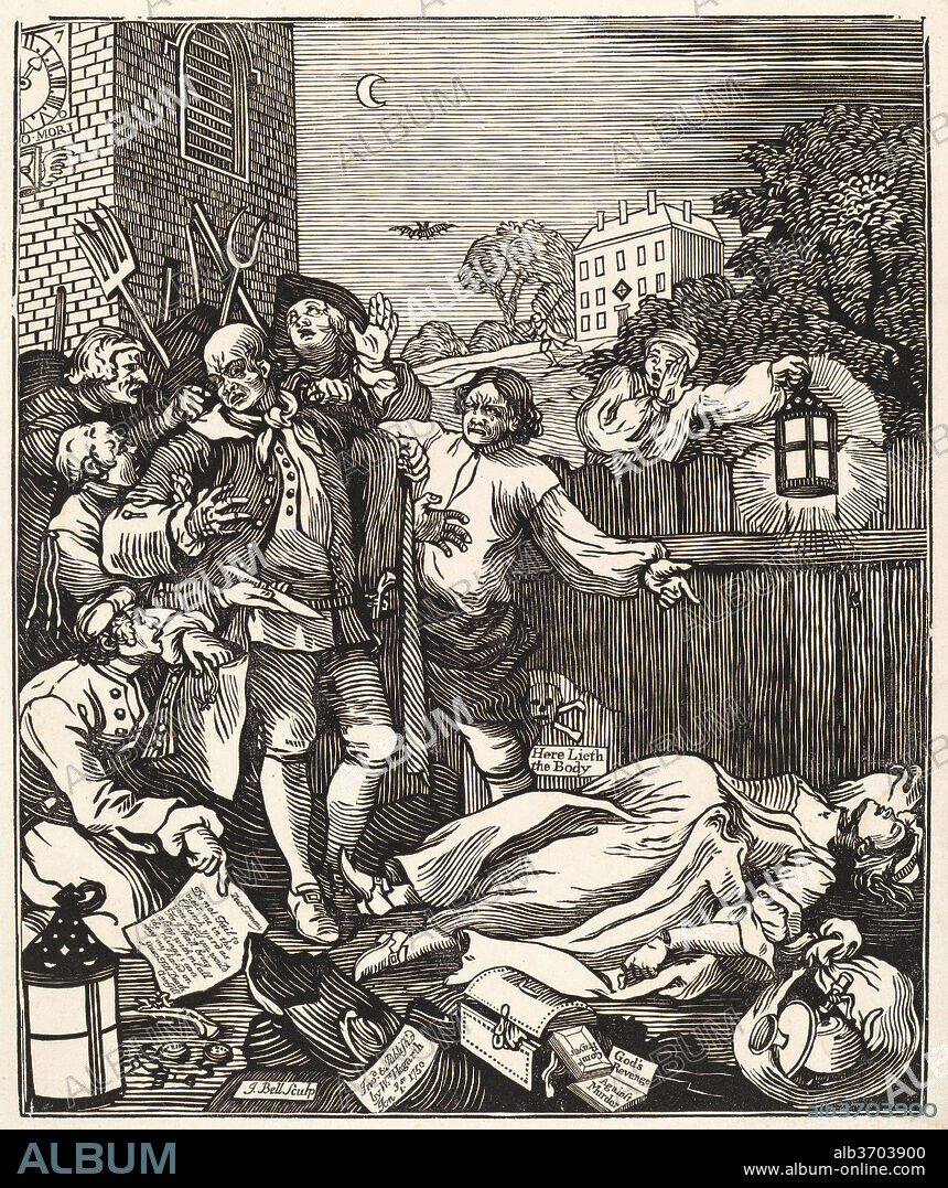 JOHN BELL, AFTER WILLIAM HOGARTH. Cruelty in Perfection. Dated: 1750. Dimensions: block: 44.6 x 37 cm (17 9/16 x 14 9/16 in.)  sheet: 52.1 cm (20 1/2 in.). Medium: woodcut on thick wove paper.