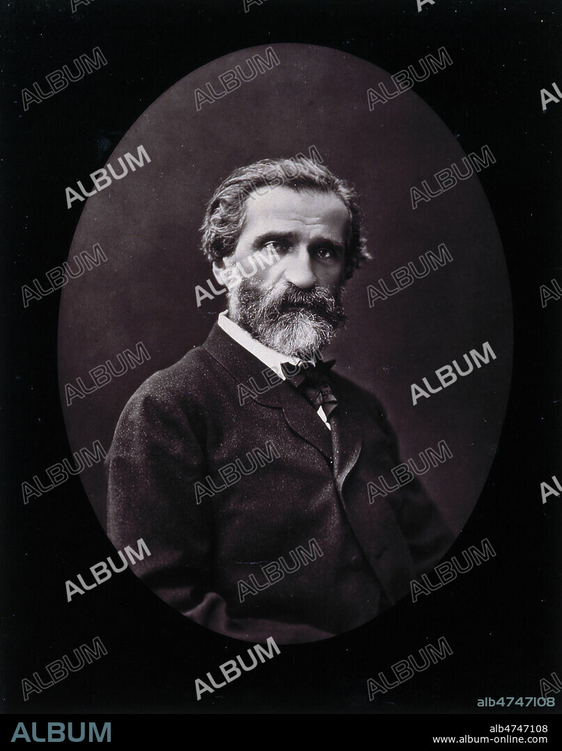 Portrait de Giuseppe VERDI, par CARJAT Etienne (1828-1906) photo de Mulnier in Galerie Contemporaine, 1877 . Credit Collection Kharbine Tapabor.