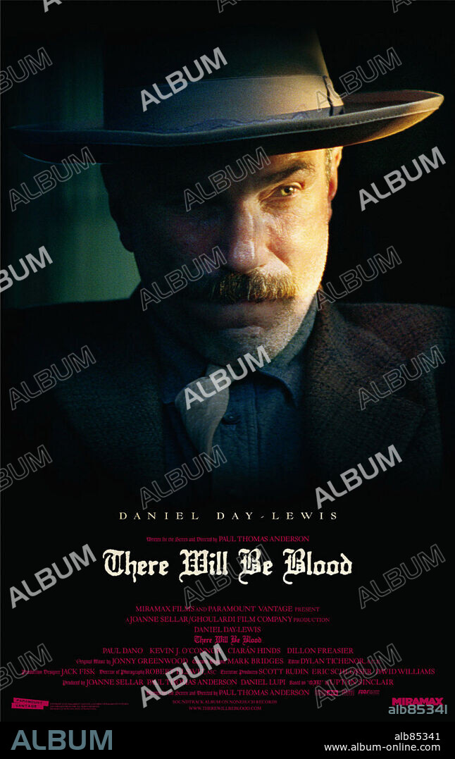 Poster de THERE WILL BE BLOOD [POZOS DE AMBICION], 2007 (THERE WILL BE BLOOD), dirigida por PAUL THOMAS ANDERSON. Copyright GHOULARDI FILM COMPANY/PARAMOUNT VANTAGE/MIRAMAX FILMS.