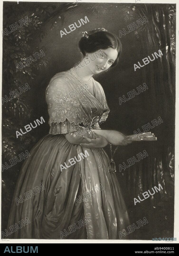 Young woman in the costume of Albano Laziale, Carl August Deis, after August Riedel, 1883 - 1884, print maker: Carl August Deis, (mentioned on object), after: August Riedel, (mentioned on object), publisher: Engelhorn & Hochdanz, (mentioned on object), Stuttgart, 1883 - 1884, paper, engraving, h 479 mm × w 337 mm, FTZYC Doctype.