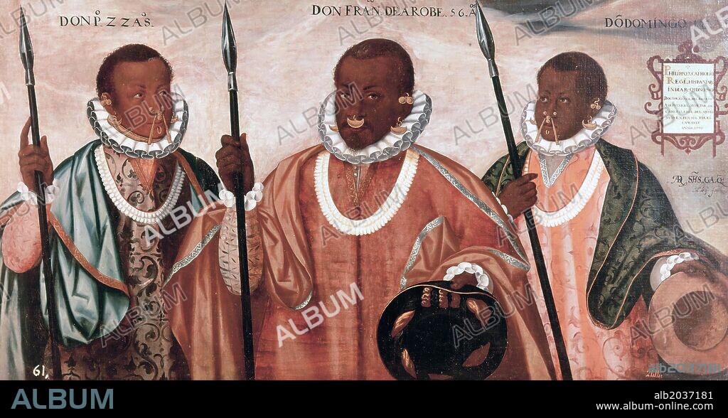 'Los mulatos de Esmeraldas', 1599, Óleo sobre lienzo, 92 x 75 cm.