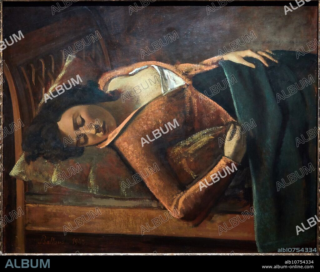 "Sleeping Girl", 1943, Balthus, Thyssen Bornemisza Museum, Madrid, Spain, Europe.