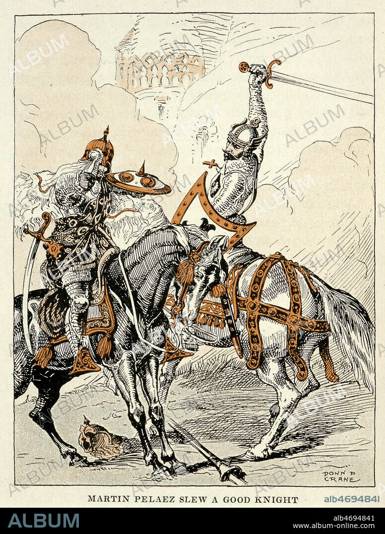 Le CID Campeador, epopee d'un chevalier espagnol. Illustration de 1922 par Donn P. CRANE (1878-1944). Credit Jonas/Kharbine Tapabor.