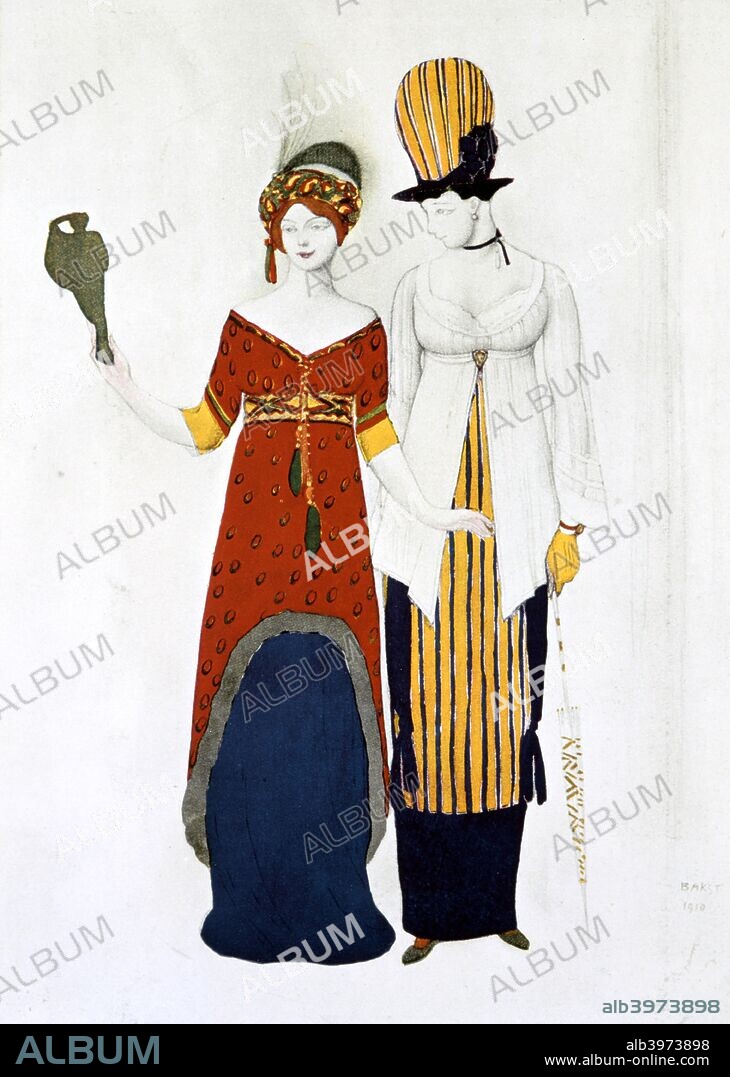 'Costume Moderne', 1910. Published in L'Art Decoratif de Leon Bakst. (Paris, 1913). From a private collection.