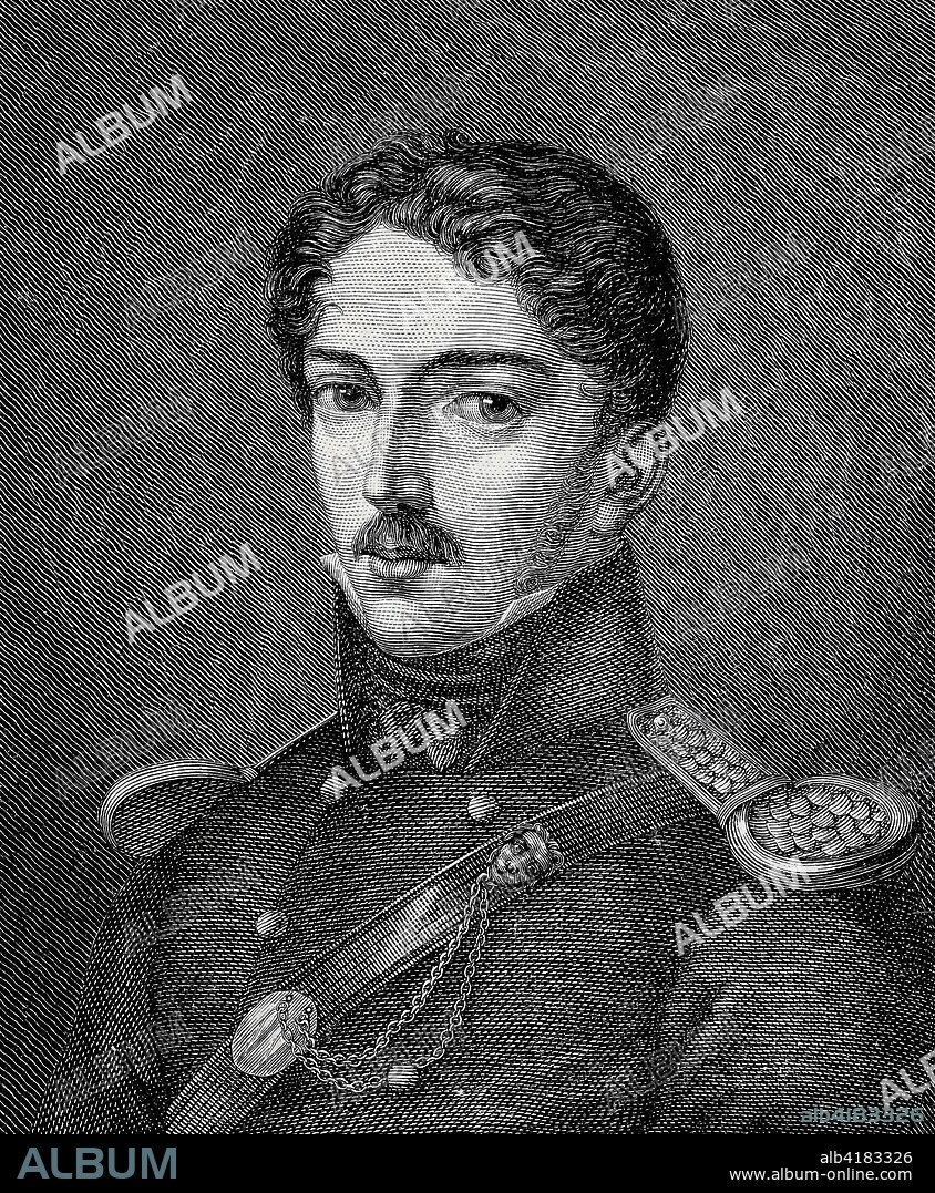 Carl Theodor Koerner, 23 September 1791 - 26 August 1813, was a German poet and soldier, digital improved reproduction of an original print from 1880.
