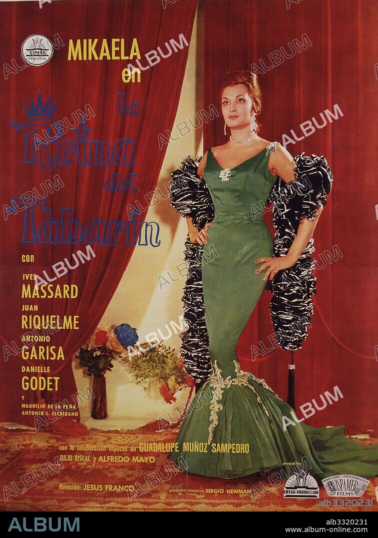 MIKAELA MICAELA RODRIGUEZ CUESTA CANTANTE ESPAÑOLA. SEVILLA 1935 - 1991 " LA REINA DEL TABARIN ". CARTEL DIRECTOR , JESUS FRANCO . AÑO 1960.