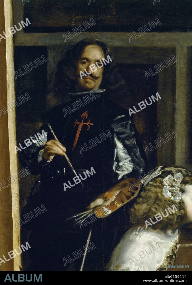 DIEGO VELAZQUEZ (1599-1660). 'Las Meninas, or The Family of Felipe IV' (detail), c. 1656, Oil on canvas, P01174.