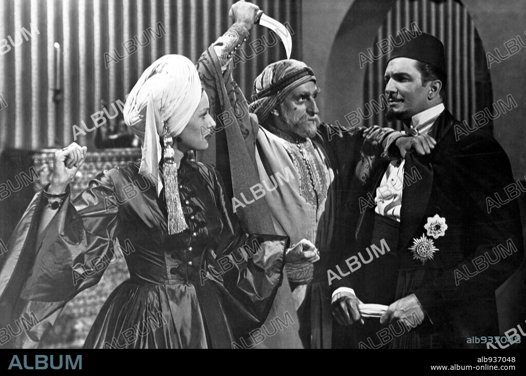 MAUREEN O'HARA y VINCENT PRICE en BAGDAD, 1949, dirigida por CHARLES LAMONT. Copyright UNIVERSAL PICTURES.