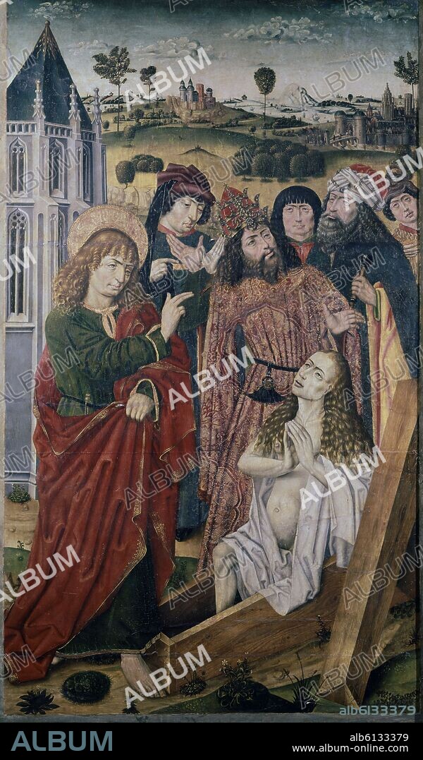 MAESTRO DE SAN NICOLAS. LA RESURRECCION DE DRUISIANA- SAN  JUAN EVANGELISTA RESUCITANDO A DRUISIANA189x123 - AÑO 1480- SIGLO XV.