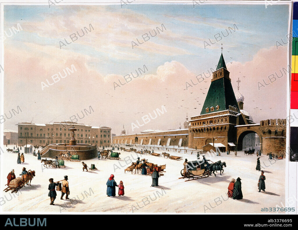 LOUIS-PIERRE-ALPHONSE BICHEBOIS. The Lubyanka Square in Moscow.
