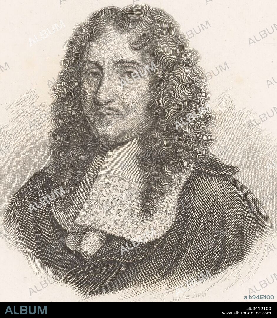 Portrait of Pierre-Paul Riquet, Auguste Thomas Marie Blanchard, Auguste Jean Baptiste Marie, II Blanchard, 1802 - 1898, print maker: Auguste Thomas Marie Blanchard, (mentioned on object), print maker: Auguste Jean Baptiste Marie, II Blanchard, (mentioned on object), Auguste Thomas Marie Blanchard, (mentioned on object), France, 1802 - 1898, paper, steel engraving, h 249 mm - w 155 mm.